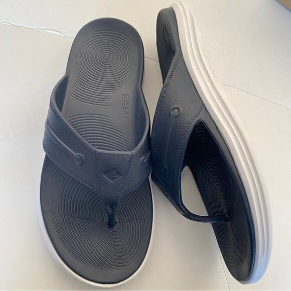 - ? Sperry Men’s Float Solid Color Navy Sandals Slippers Size US 13M